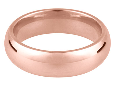 9ct Red Gold Court Wedding Ring    2.0mm, Size P, 1.8g Medium Weight, Hallmarked, Wall Thickness 1.41mm, 100 Recycled Gold