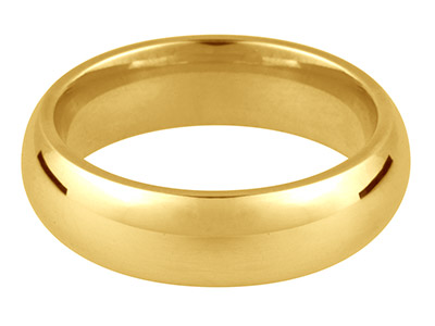 9ct Yellow Gold Court Wedding Ring 5.0mm, Size Y, 6.0g Medium Weight, Hallmarked, Wall Thickness 1.82mm, 100 Recycled Gold