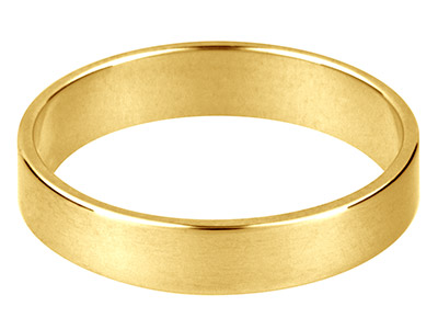 9ct Yellow Gold Flat Wedding Ring  2.0mm, Size J, 1.6g Medium Weight, Hallmarked, Wall Thickness 1.24mm, 100 Recycled Gold